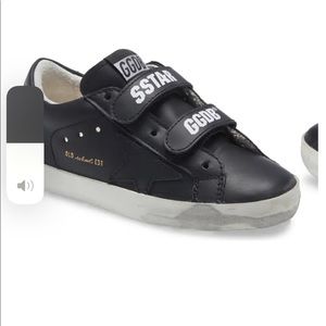 Golden Goose Kids "Old School Black Leather Sneakers"